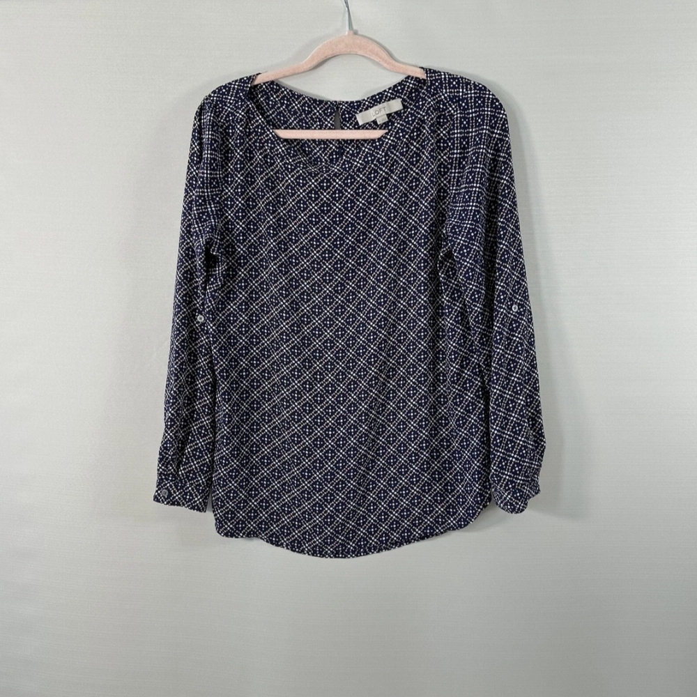 Women's Navy Patterned Top